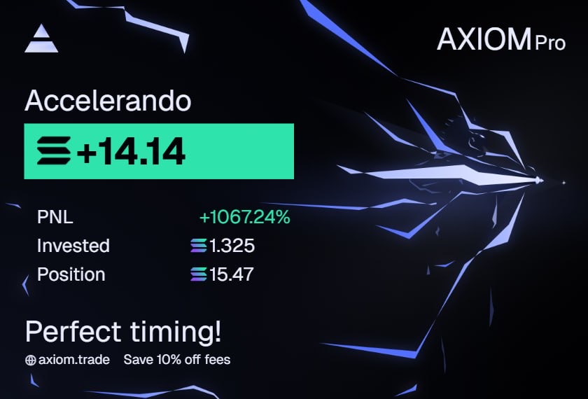 Accelerando trade result +1067%
