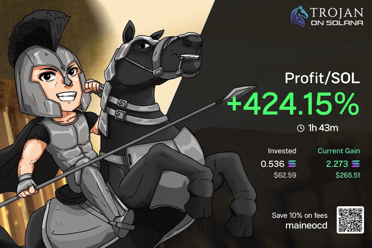 Profit/SOL trade result +424%